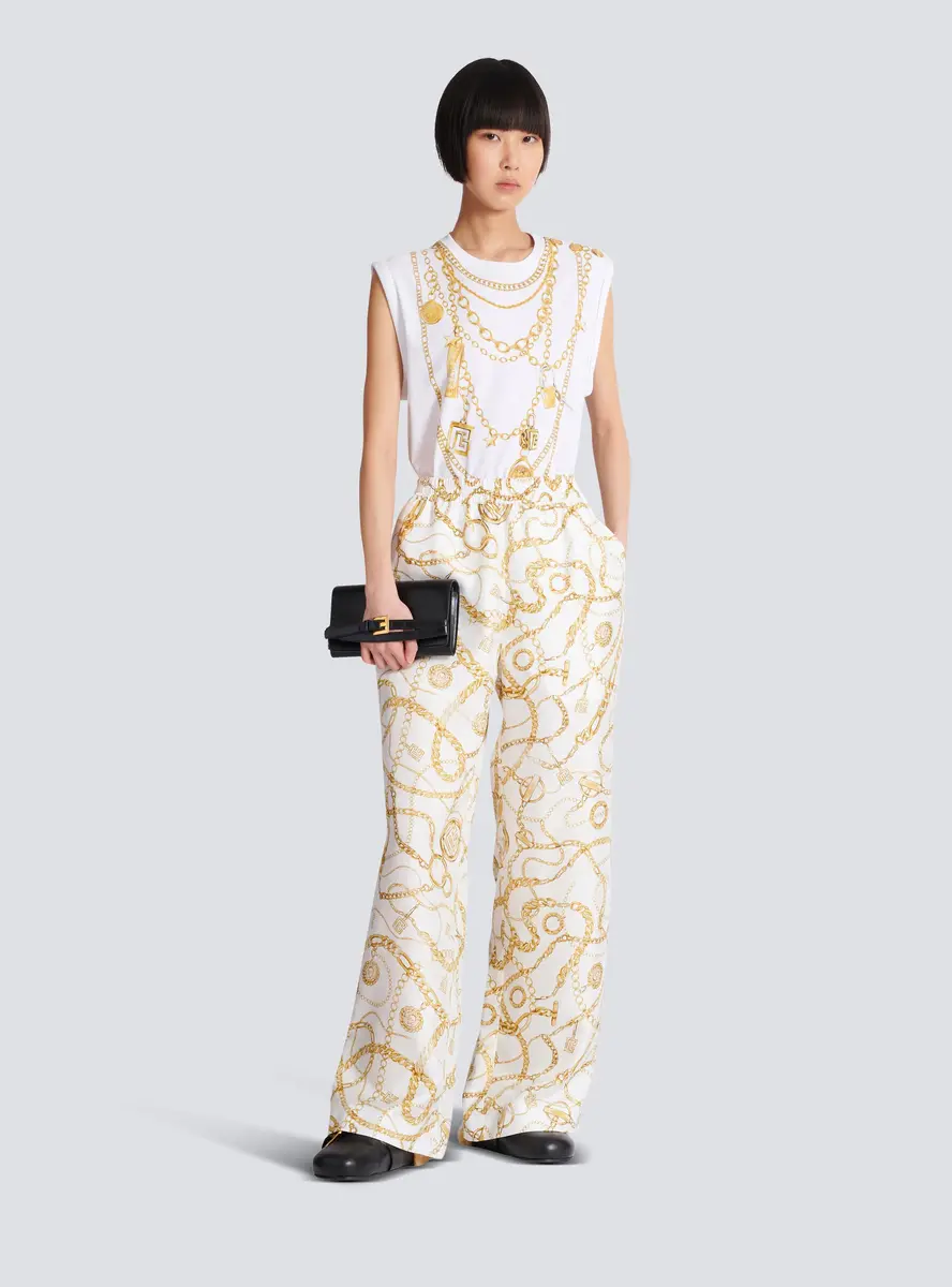 Balmain Flowing printed silk trousers with Chains pattern | Thumbnail 2 Balmain Flowing printed silk trousers with Chains pattern | Thumbnail 2