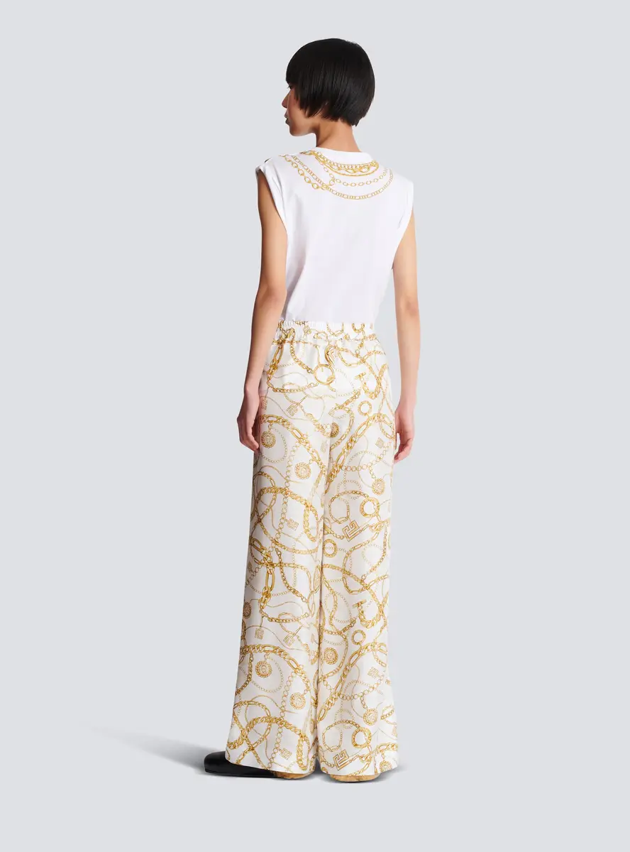 Balmain Flowing printed silk trousers with Chains pattern | Thumbnail 4 Balmain Flowing printed silk trousers with Chains pattern | Thumbnail 4