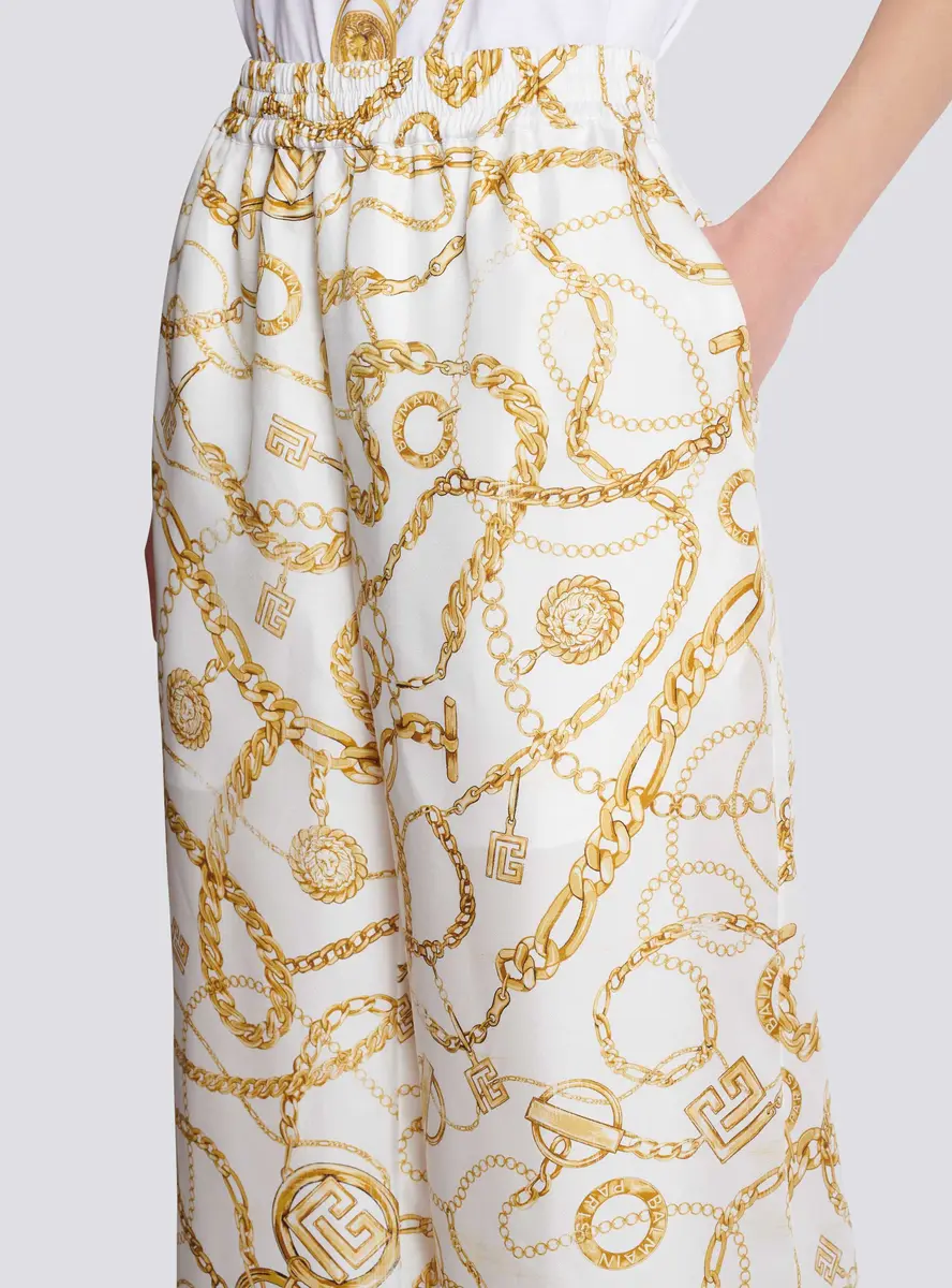 Balmain Flowing printed silk trousers with Chains pattern | Thumbnail 5 Balmain Flowing printed silk trousers with Chains pattern | Thumbnail 5