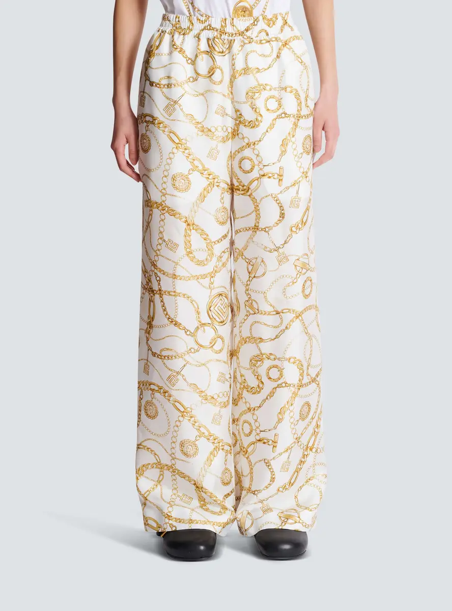 Balmain Flowing printed silk trousers with Chains pattern | Thumbnail 7 Balmain Flowing printed silk trousers with Chains pattern | Thumbnail 7