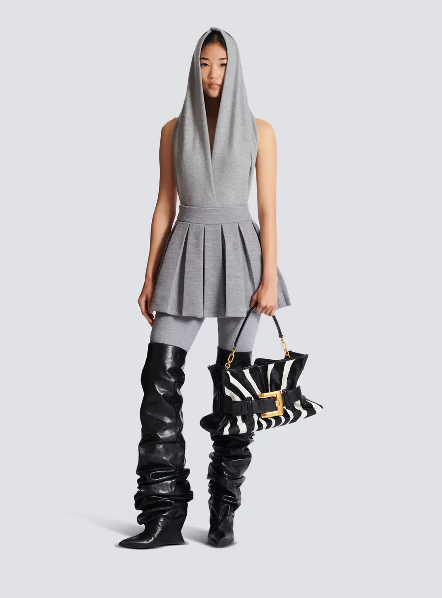 Balmain Short pleated cotton knit skirt | Thumbnail 2 Balmain Short pleated cotton knit skirt | Thumbnail 2