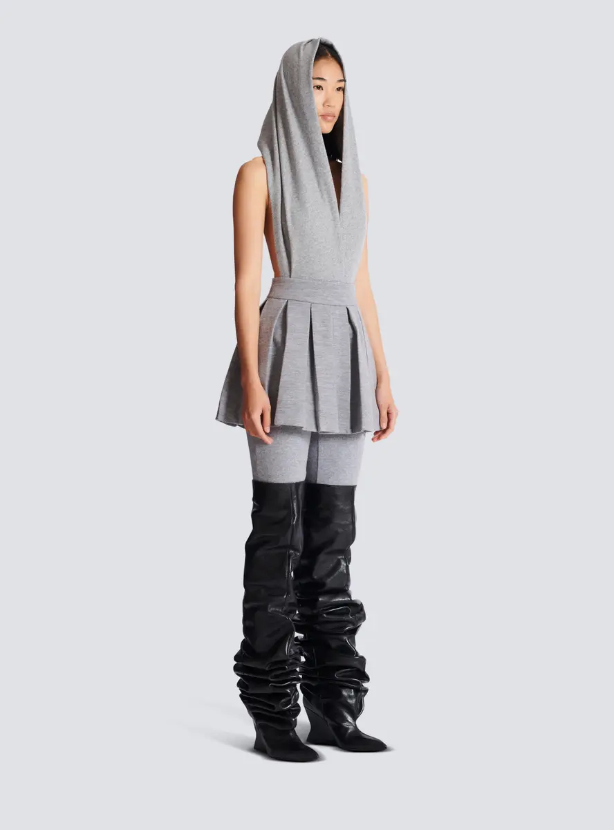 Balmain Short pleated cotton knit skirt | Thumbnail 3 Balmain Short pleated cotton knit skirt | Thumbnail 3