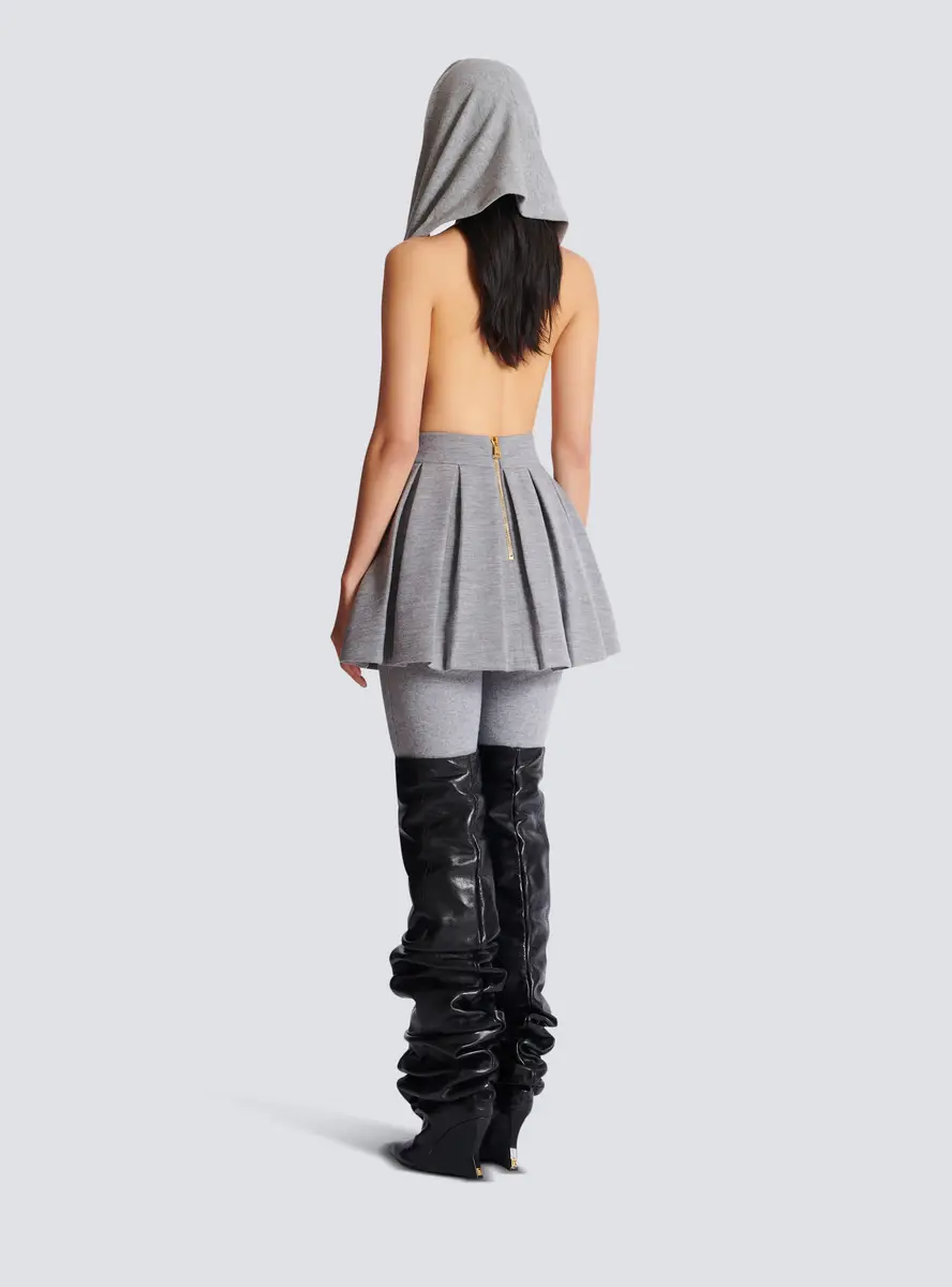 Balmain Short pleated cotton knit skirt | Thumbnail 4 Balmain Short pleated cotton knit skirt | Thumbnail 4
