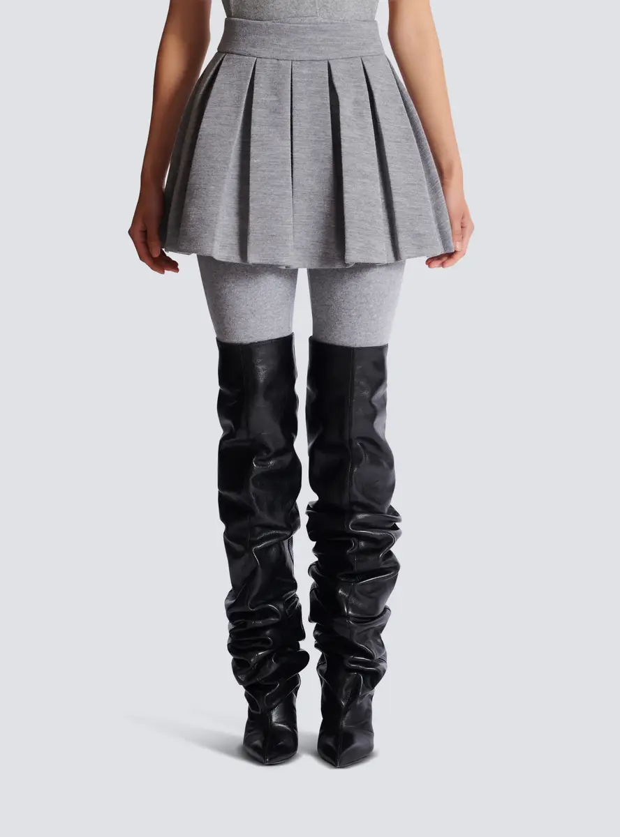 Balmain Short pleated cotton knit skirt | Thumbnail 7 Balmain Short pleated cotton knit skirt | Thumbnail 7