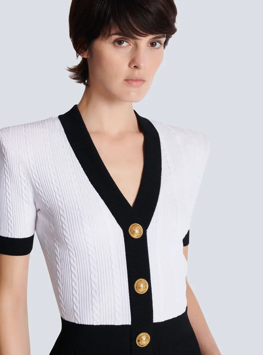 Balmain Two-tone cable-knit bodycon dress | Thumbnail 5 Balmain Two-tone cable-knit bodycon dress | Thumbnail 5
