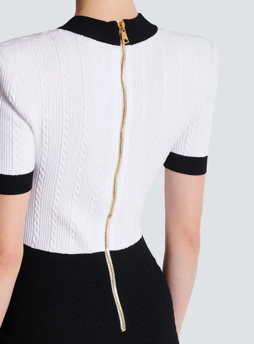 Balmain Two-tone cable-knit bodycon dress | Thumbnail 6 Balmain Two-tone cable-knit bodycon dress | Thumbnail 6