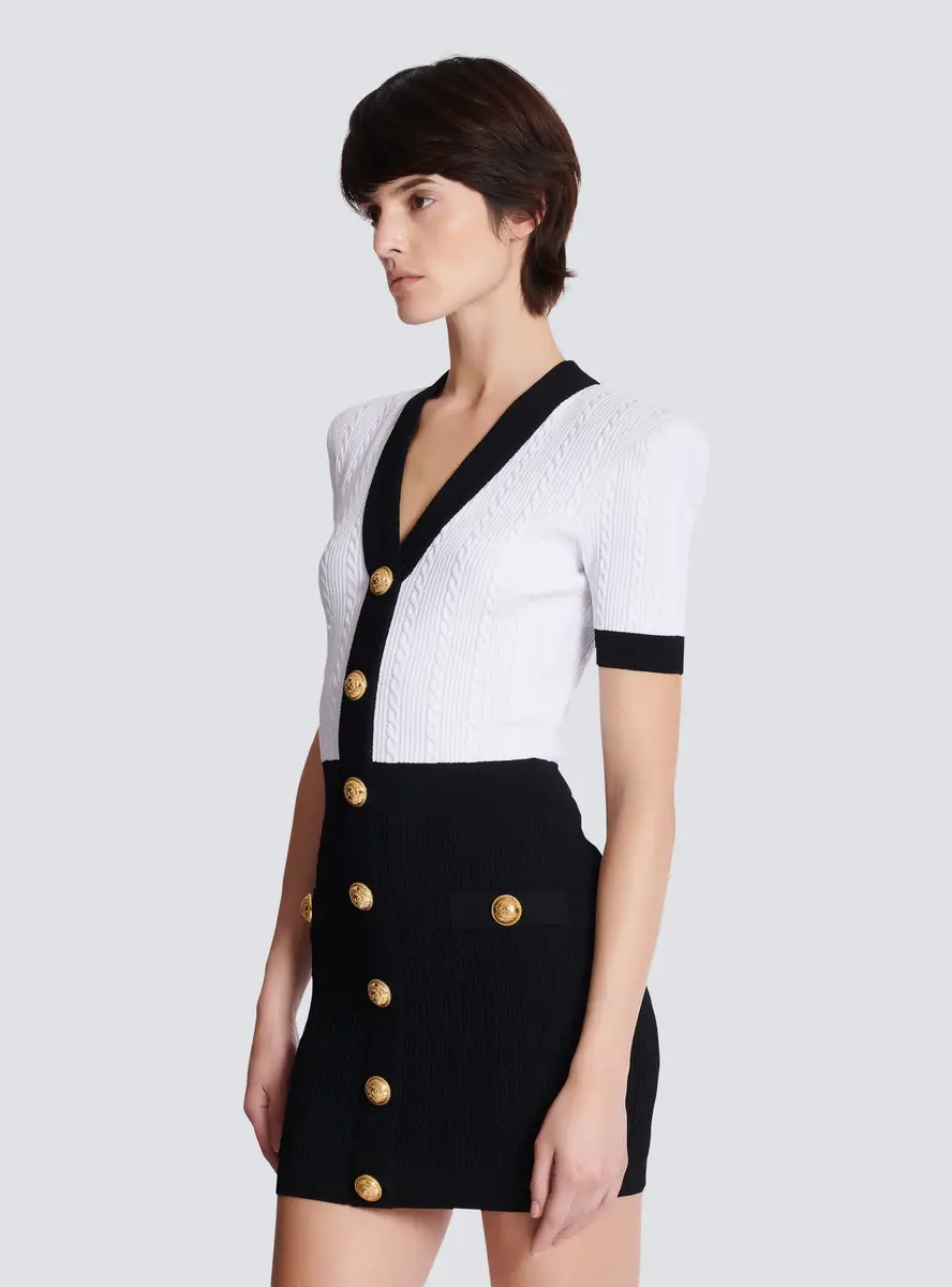 Balmain Two-tone cable-knit bodycon dress | Thumbnail 7 Balmain Two-tone cable-knit bodycon dress | Thumbnail 7