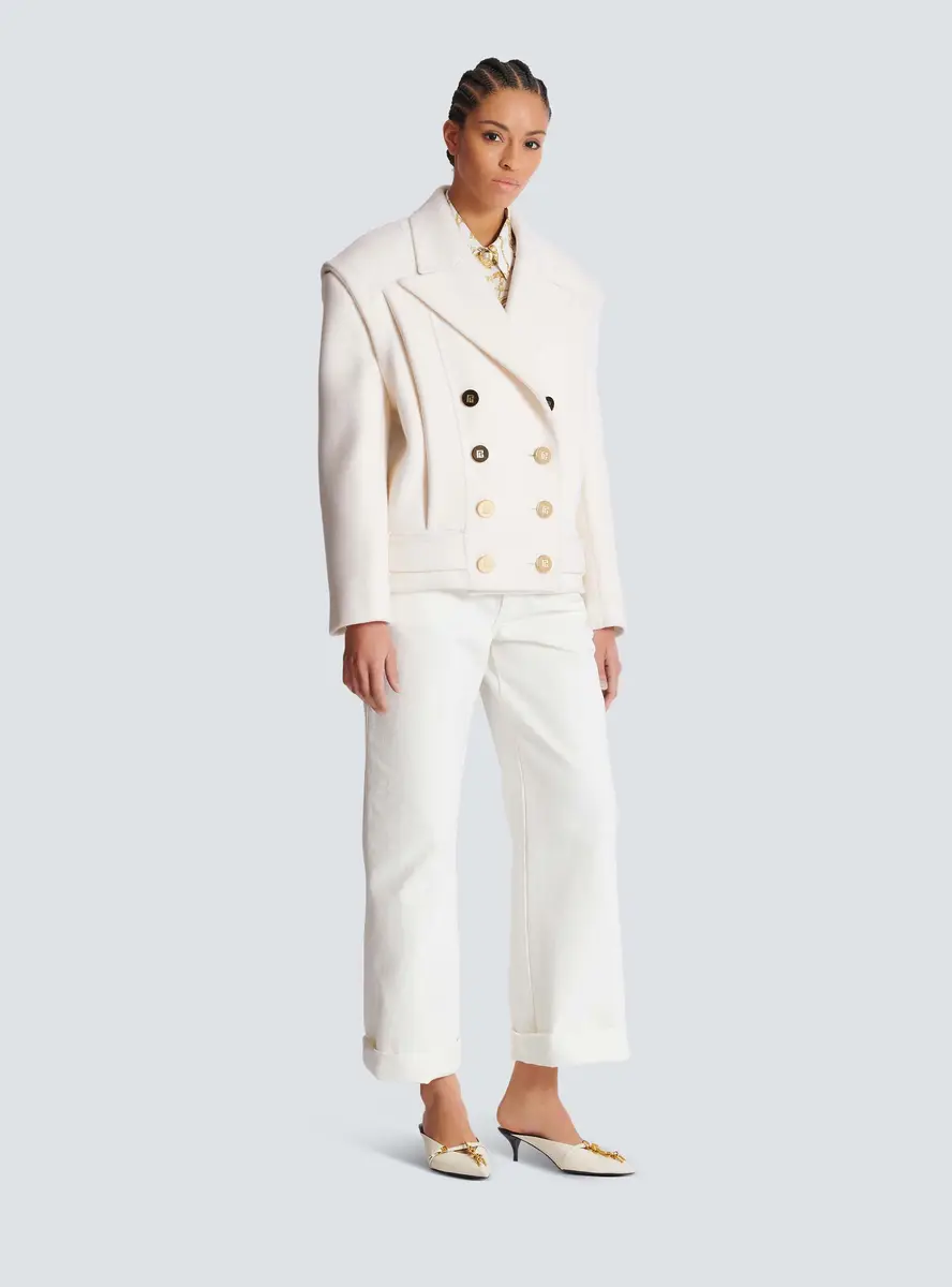 Balmain Cropped wool reefer jacket | Thumbnail 3