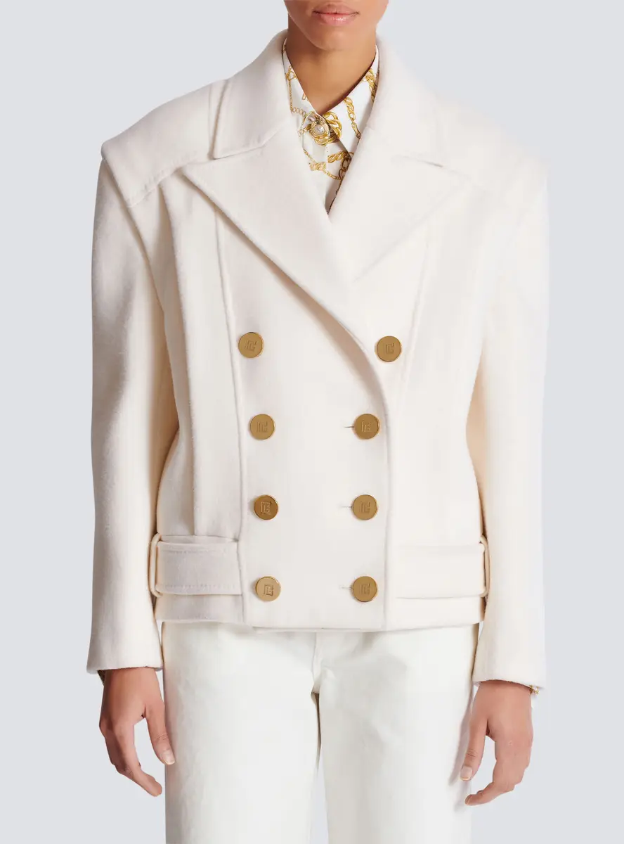 Balmain Cropped wool reefer jacket | Thumbnail 7