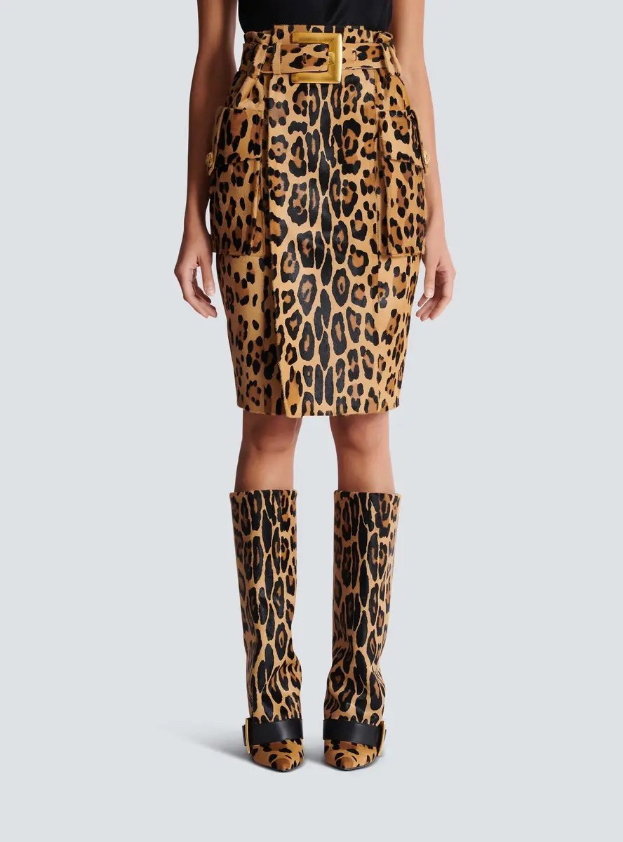 Balmain Ponyskin-style leather midi skirt with leopard pattern | Thumbnail 7 Balmain Ponyskin-style leather midi skirt with leopard pattern | Thumbnail 7