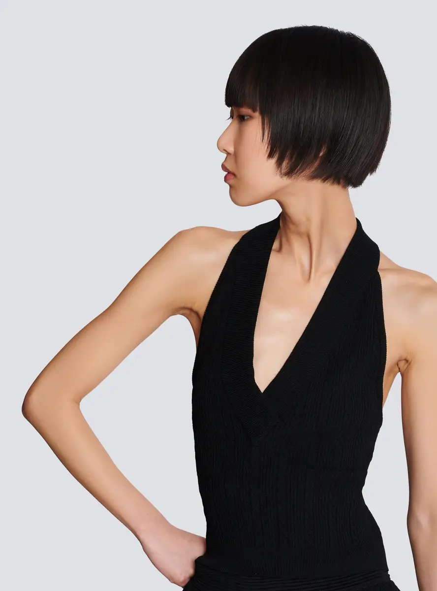 Balmain Cable-knit halterneck top | Thumbnail 5