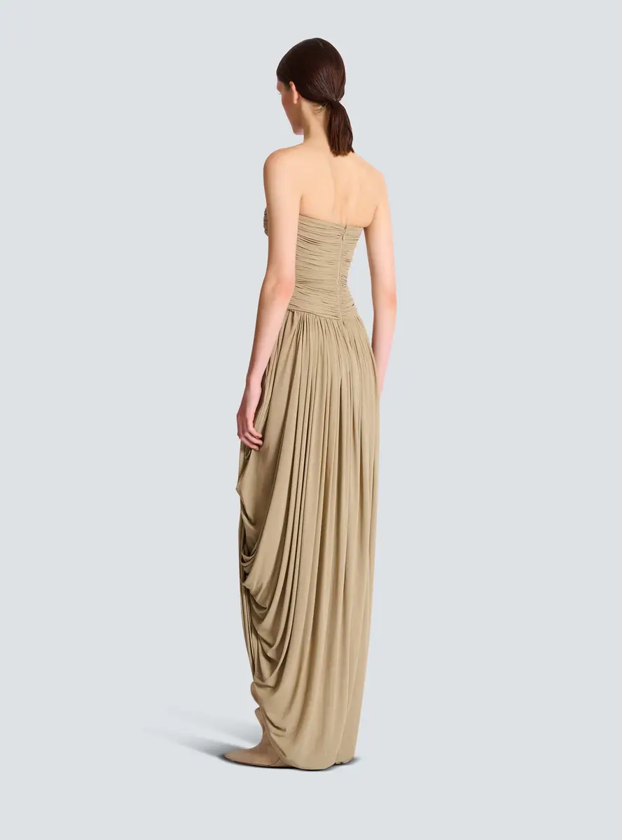 Balmain Draped strapless jumpsuit | Thumbnail 4 Balmain Draped strapless jumpsuit | Thumbnail 4