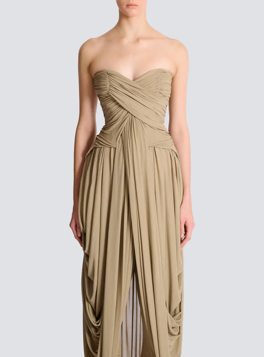 Balmain Draped strapless jumpsuit | Thumbnail 8 Balmain Draped strapless jumpsuit | Thumbnail 8