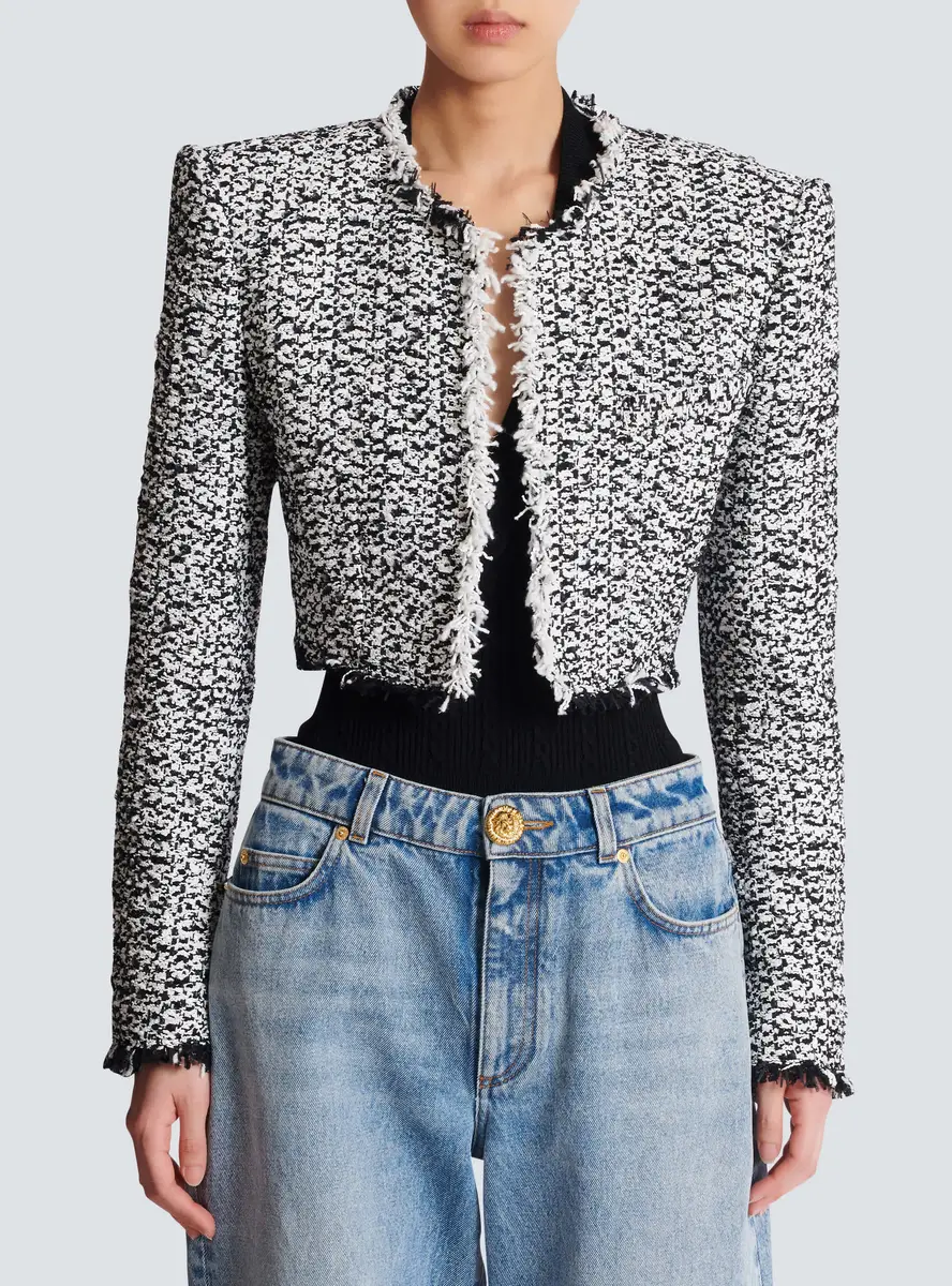 Balmain Cropped tweed jacket | Thumbnail 7