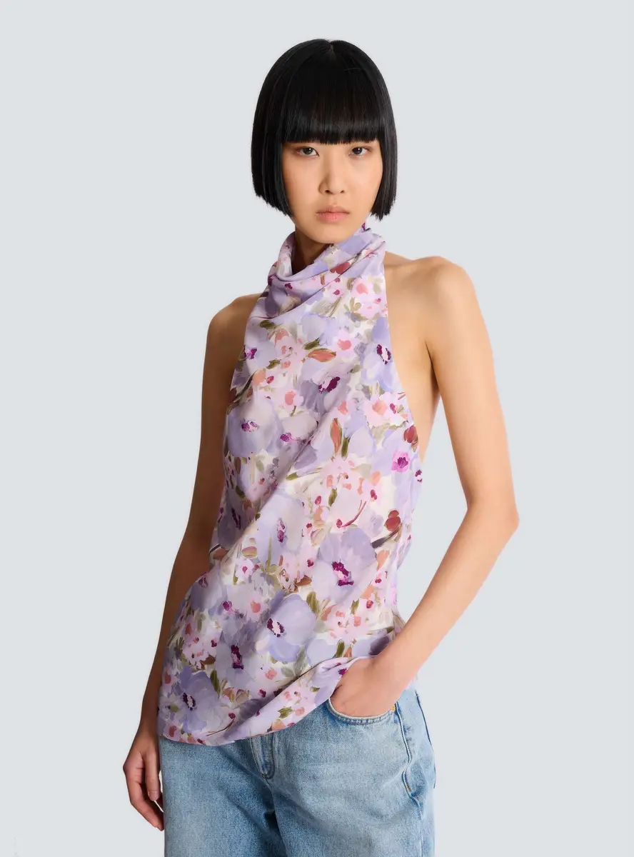 Balmain Sleeveless top with Poppy Flower print | Thumbnail 5 Balmain Sleeveless top with Poppy Flower print | Thumbnail 5
