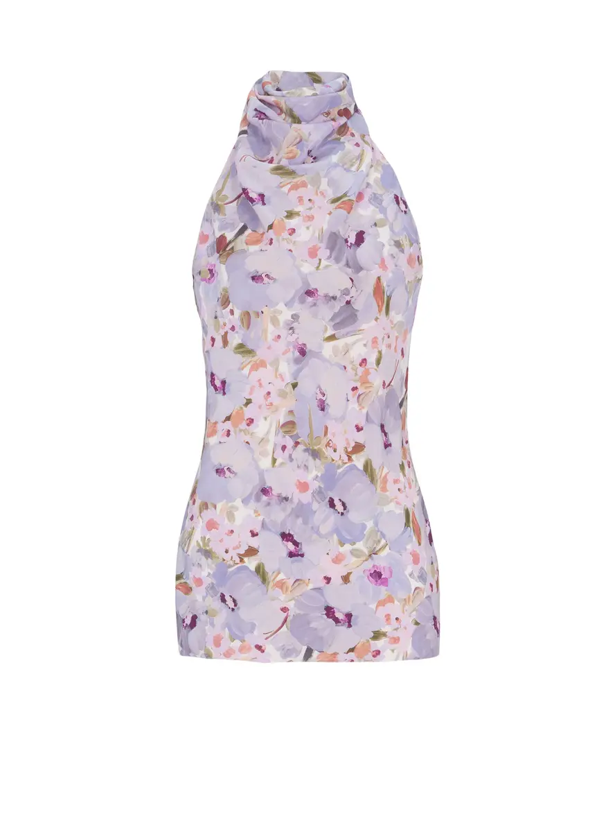 Balmain Sleeveless top with Poppy Flower print