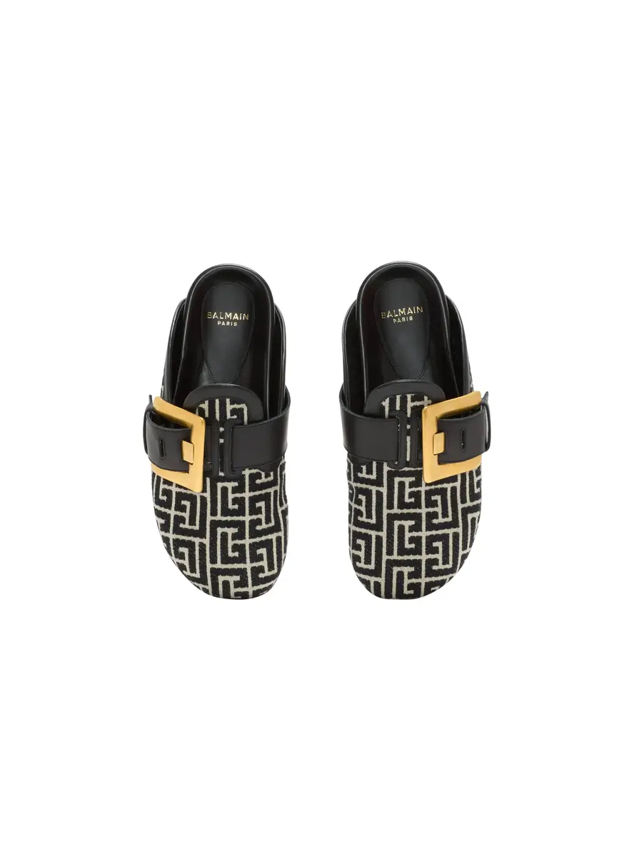 Balmain Anthem mules in jacquard canvas with PB monogram | Thumbnail 8 Balmain Anthem mules in jacquard canvas with PB monogram | Thumbnail 8