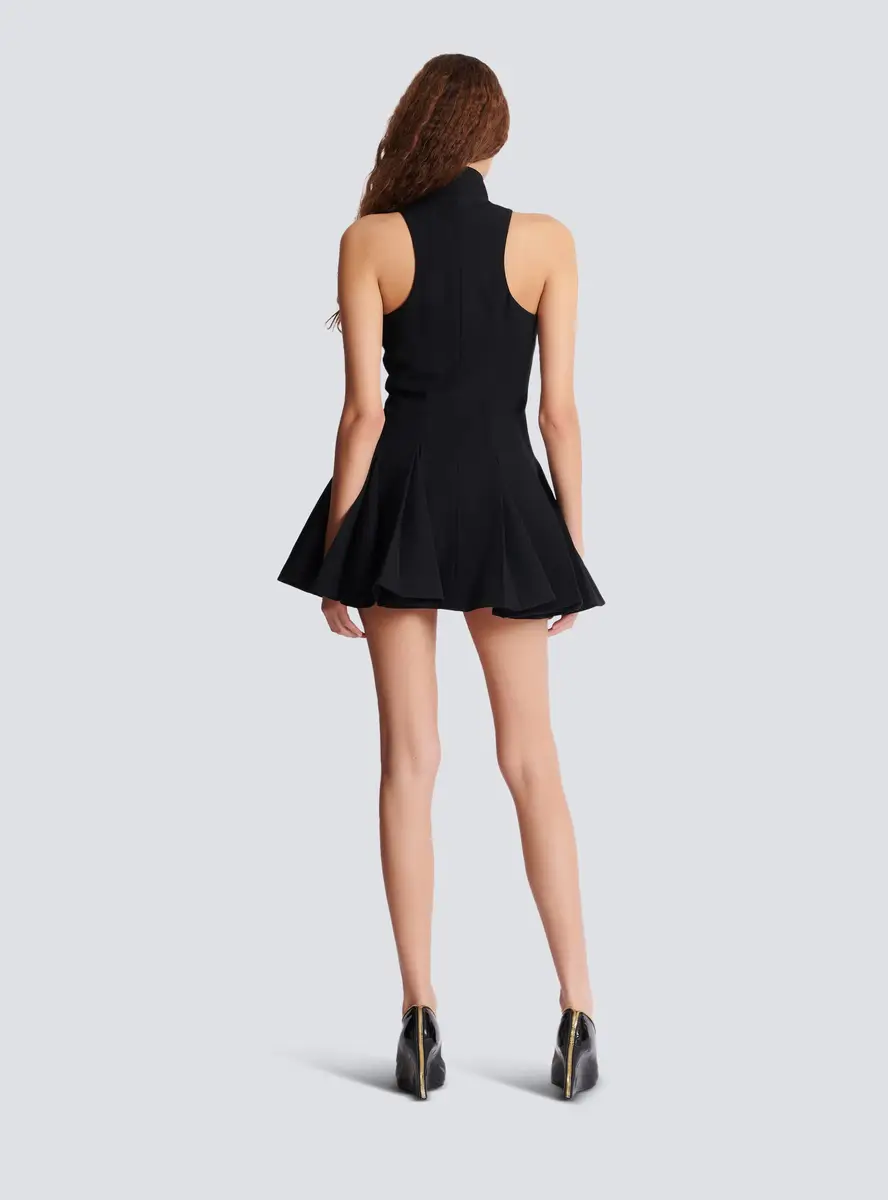 Balmain Short halterneck dress in grain de poudre wool | Thumbnail 4 Balmain Short halterneck dress in grain de poudre wool | Thumbnail 4