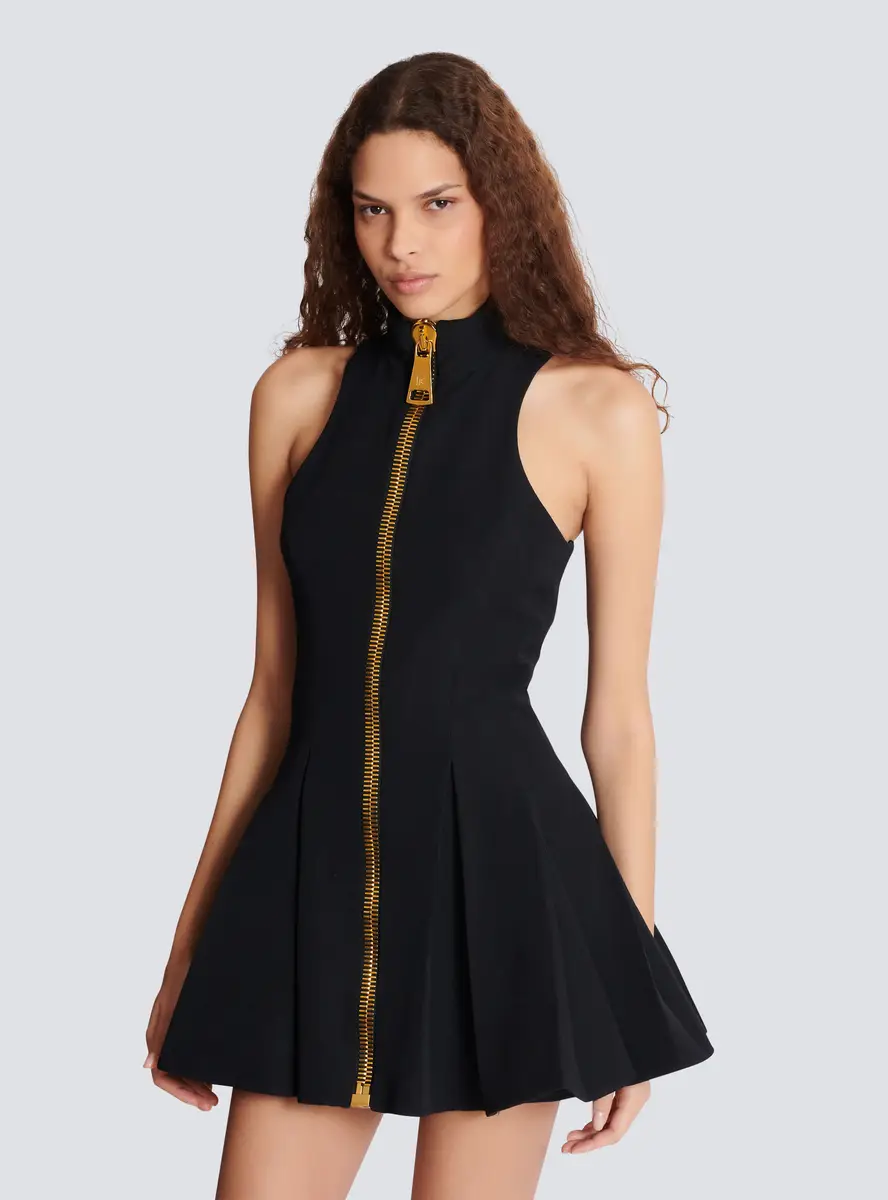 Balmain Short halterneck dress in grain de poudre wool | Thumbnail 5 Balmain Short halterneck dress in grain de poudre wool | Thumbnail 5