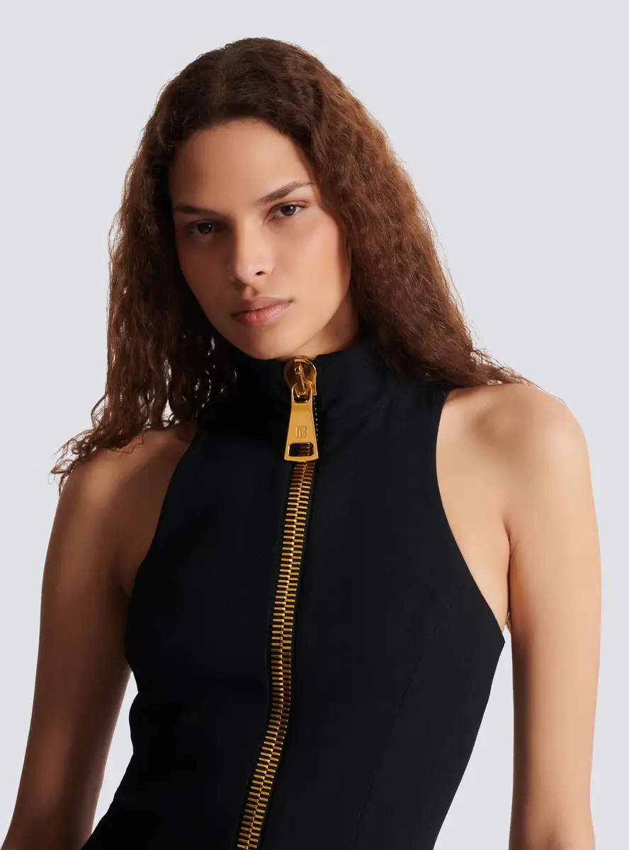 Balmain Short halterneck dress in grain de poudre wool | Thumbnail 6 Balmain Short halterneck dress in grain de poudre wool | Thumbnail 6