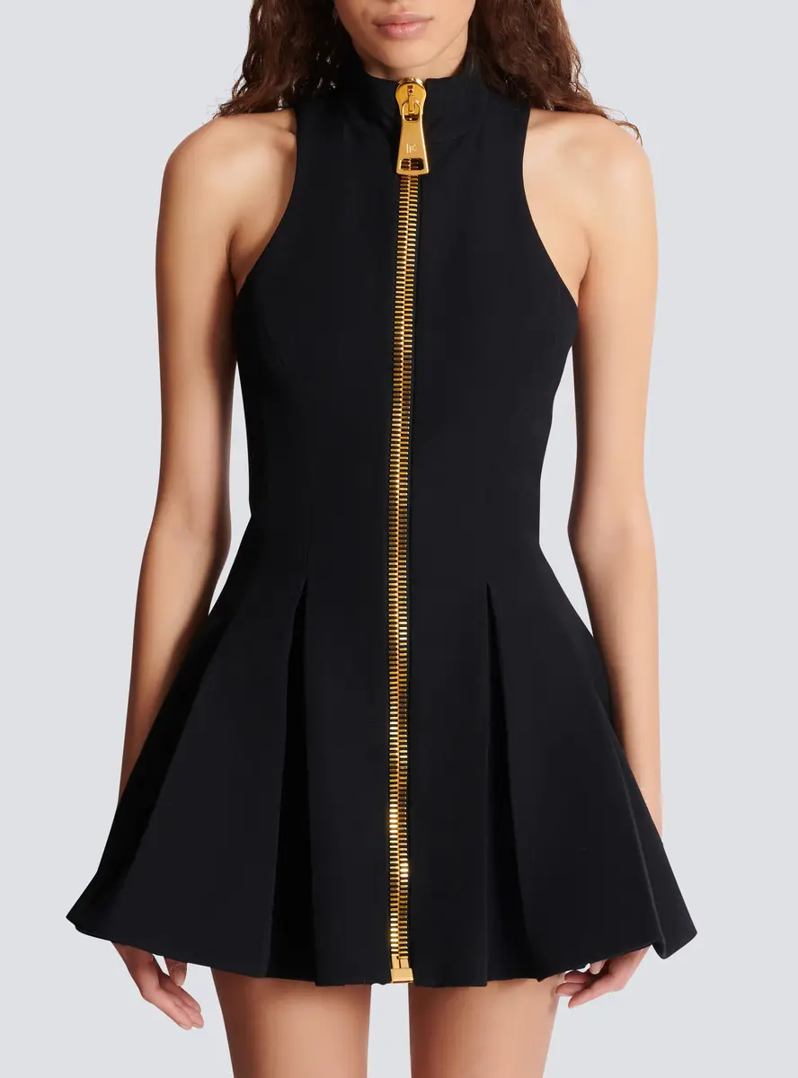 Balmain Short halterneck dress in grain de poudre wool | Thumbnail 7 Balmain Short halterneck dress in grain de poudre wool | Thumbnail 7