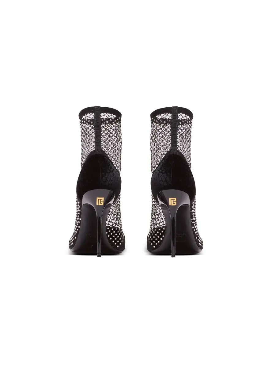 Balmain Mesh heeled ankle boots with velvet and rhinestones | Thumbnail 4 Balmain Mesh heeled ankle boots with velvet and rhinestones | Thumbnail 4
