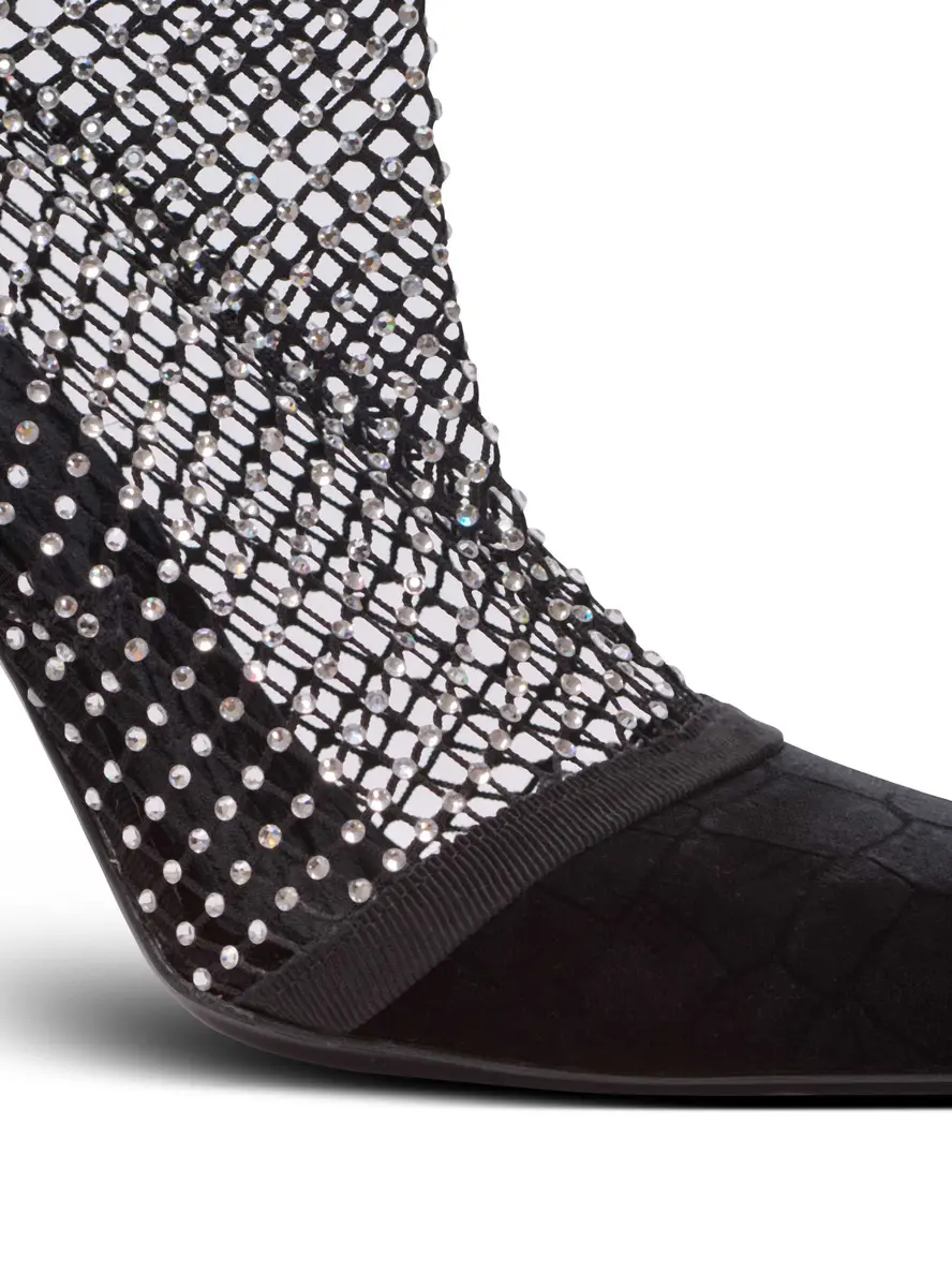 Balmain Mesh heeled ankle boots with velvet and rhinestones | Thumbnail 5 Balmain Mesh heeled ankle boots with velvet and rhinestones | Thumbnail 5