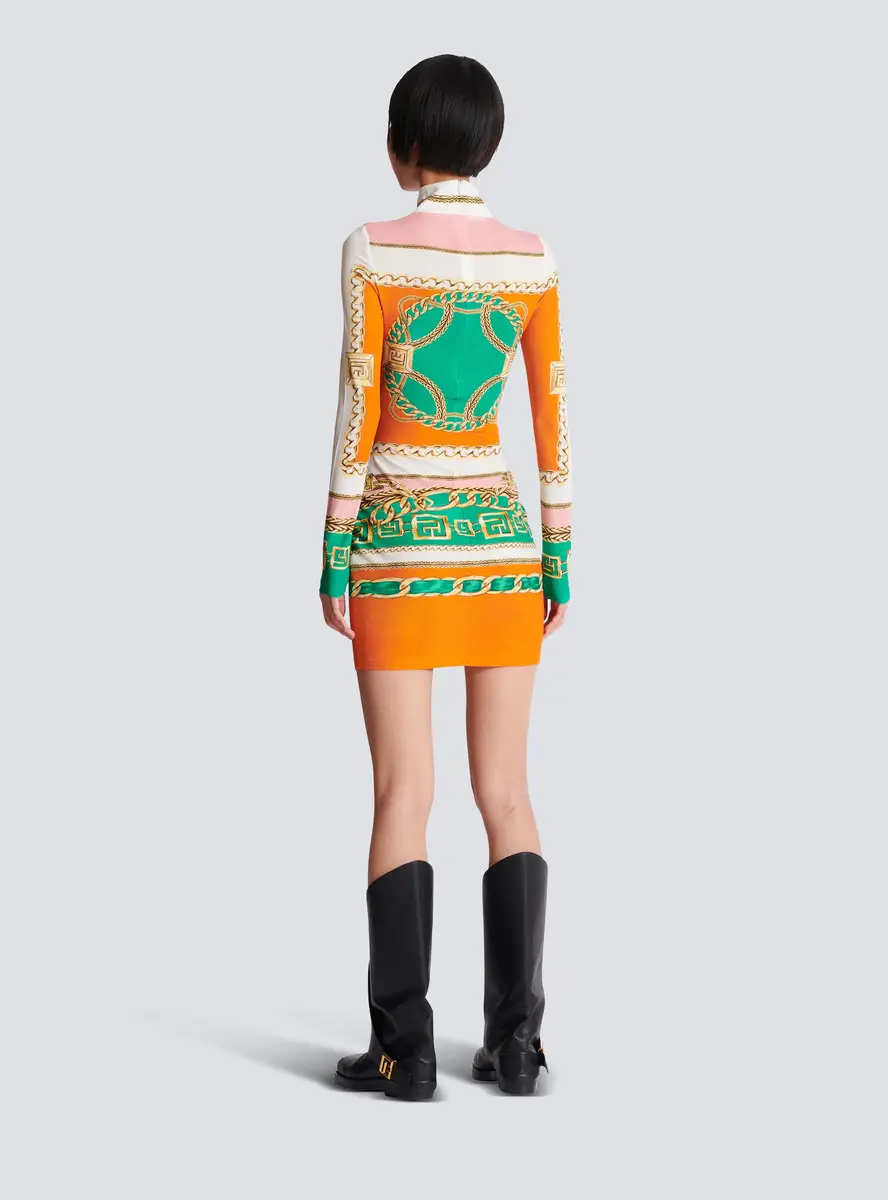 Balmain Short printed bodycon dress with Foulard pattern | Thumbnail 4