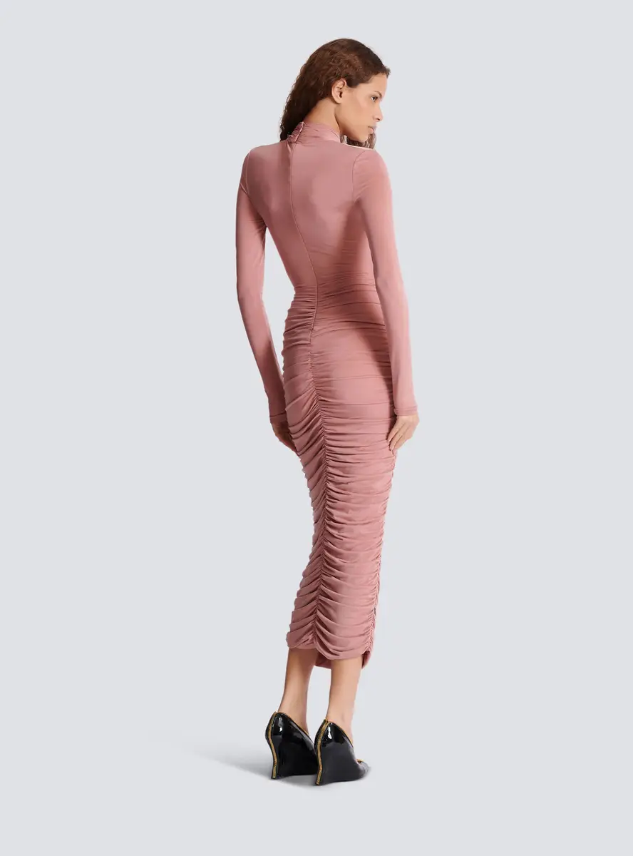 Balmain Pleated jersey midi dress | Thumbnail 4