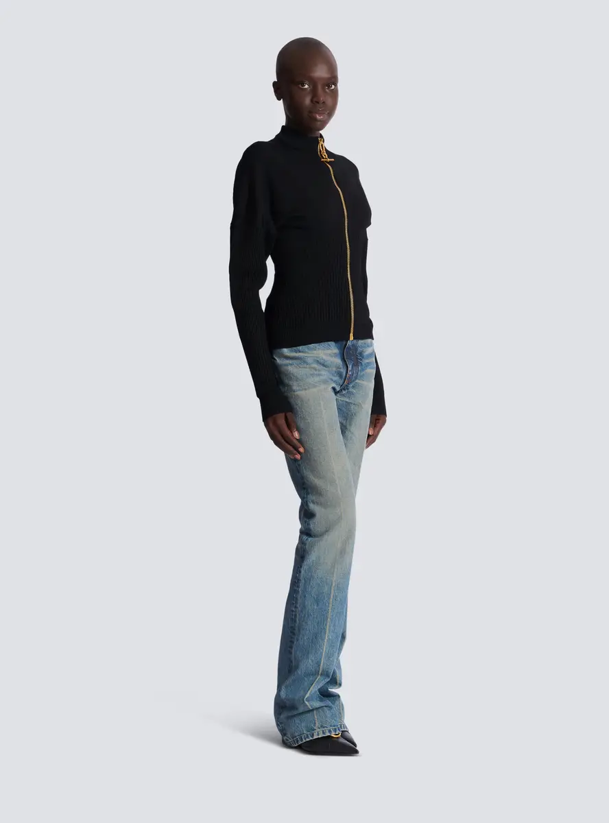 Balmain Zipped knit cardigan | Thumbnail 3 Balmain Zipped knit cardigan | Thumbnail 3