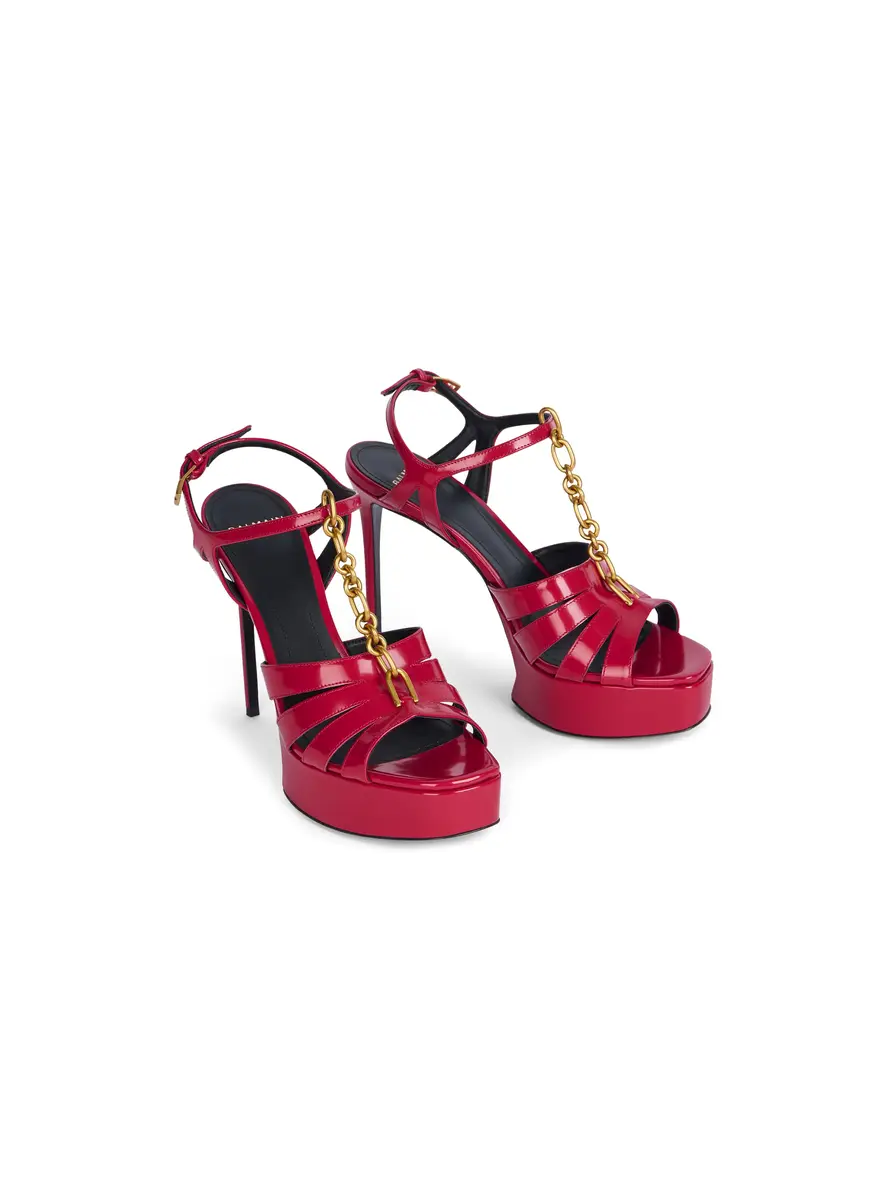 Balmain Sync platform sandals in patent lambskin | Thumbnail 3