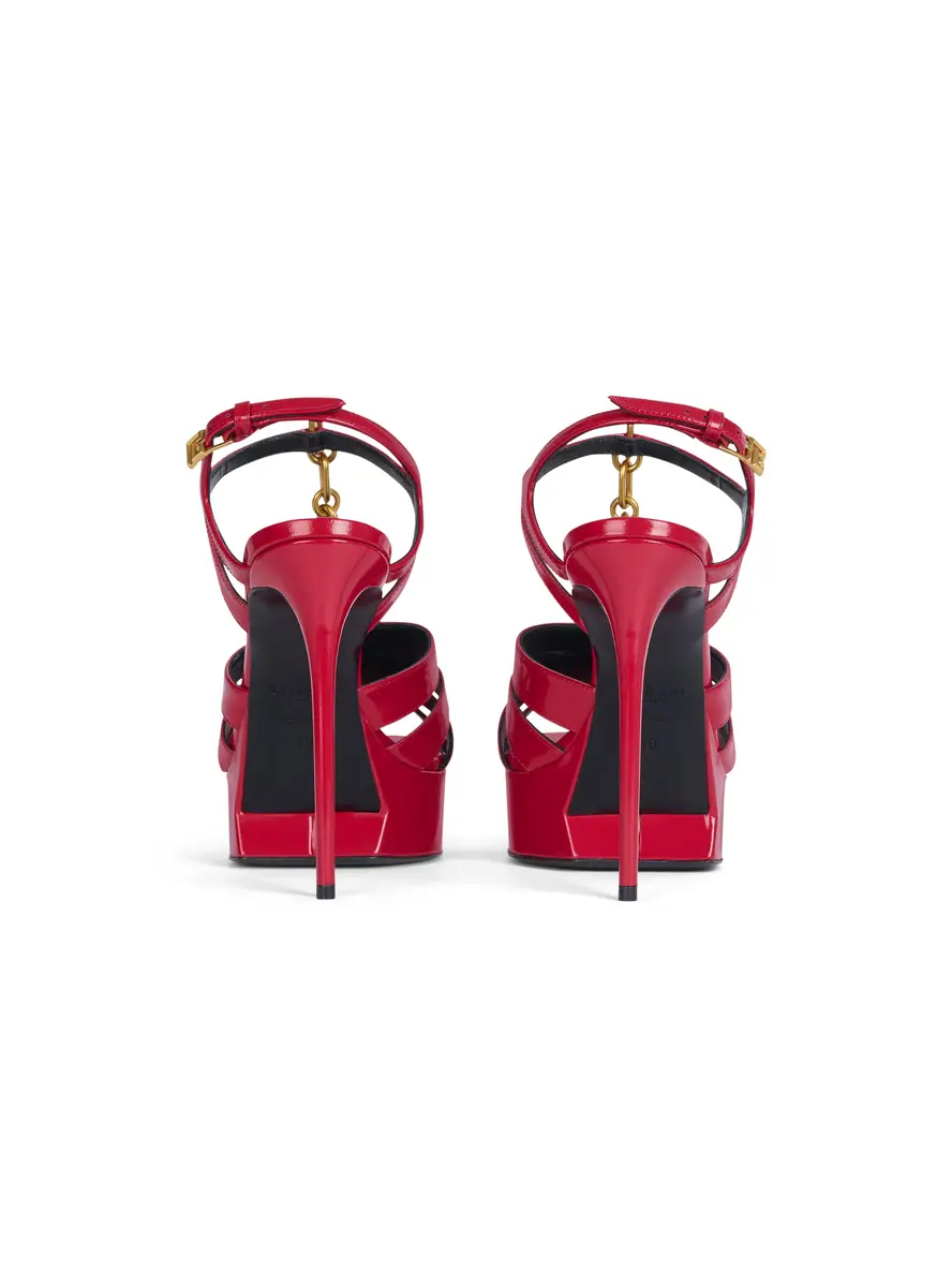 Balmain Sync platform sandals in patent lambskin | Thumbnail 4