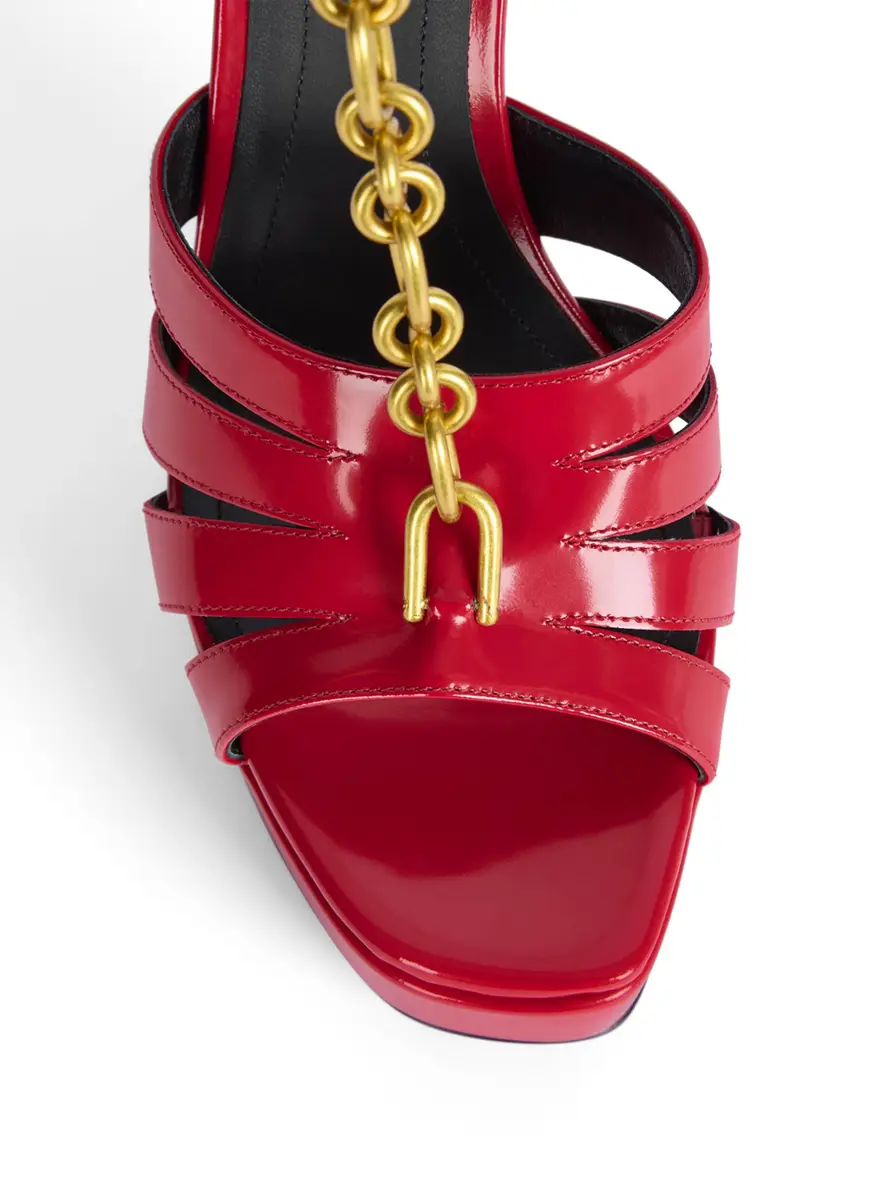 Balmain Sync platform sandals in patent lambskin | Thumbnail 5