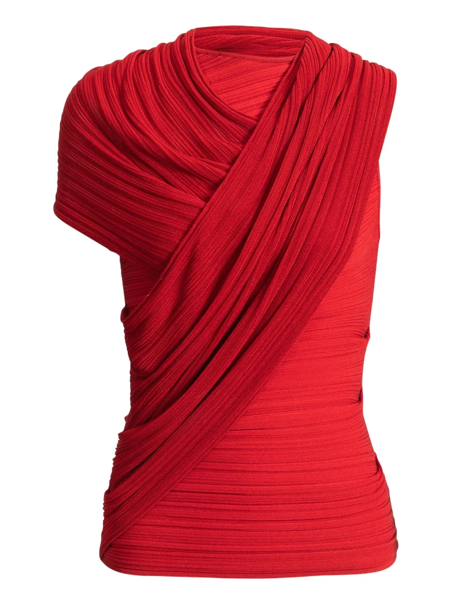 Sleeveless asymmetrical viscose top Sleeveless asymmetrical viscose top