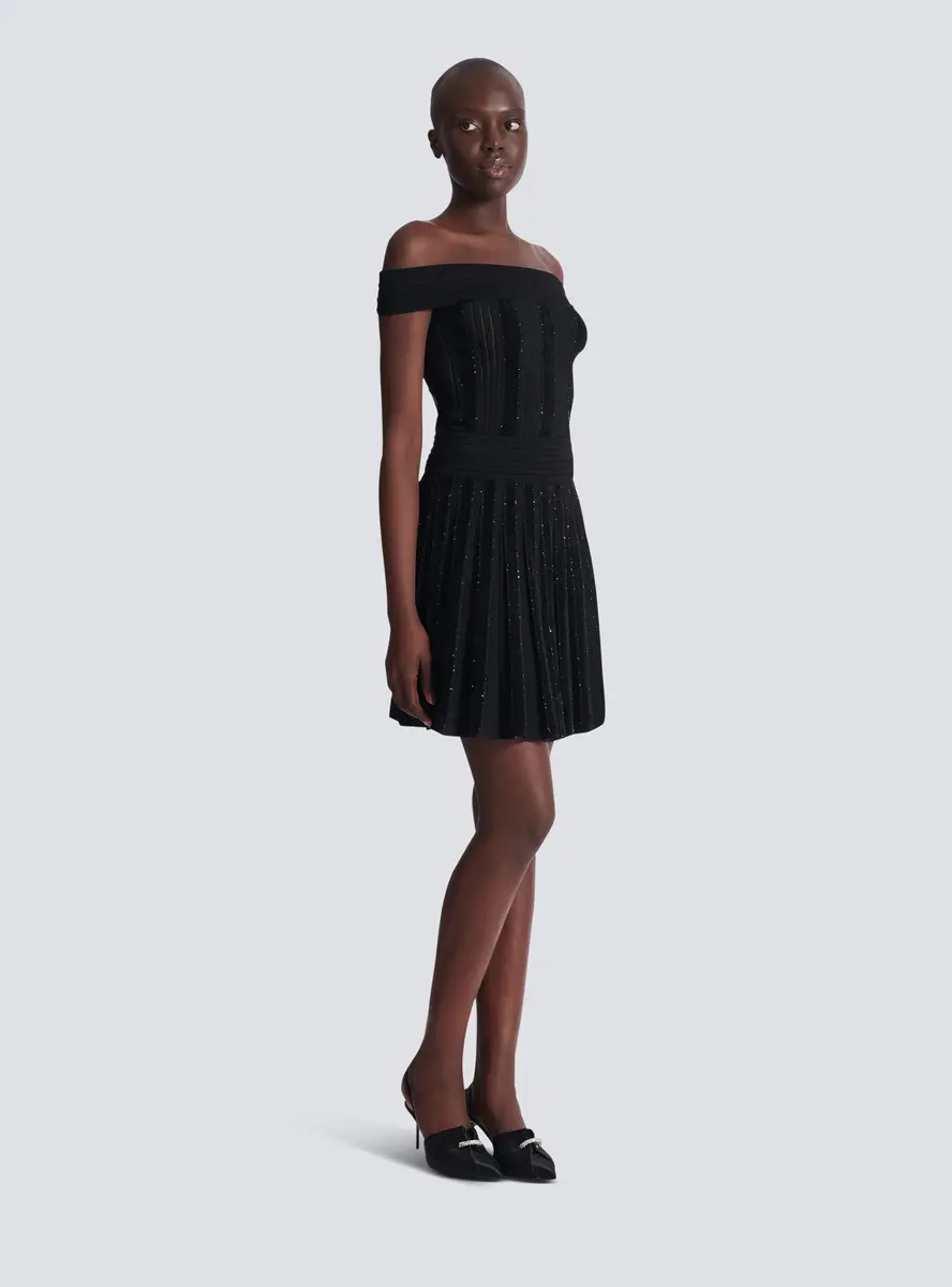 Balmain Pleated glitter knit skirt | Thumbnail 3 Balmain Pleated glitter knit skirt | Thumbnail 3