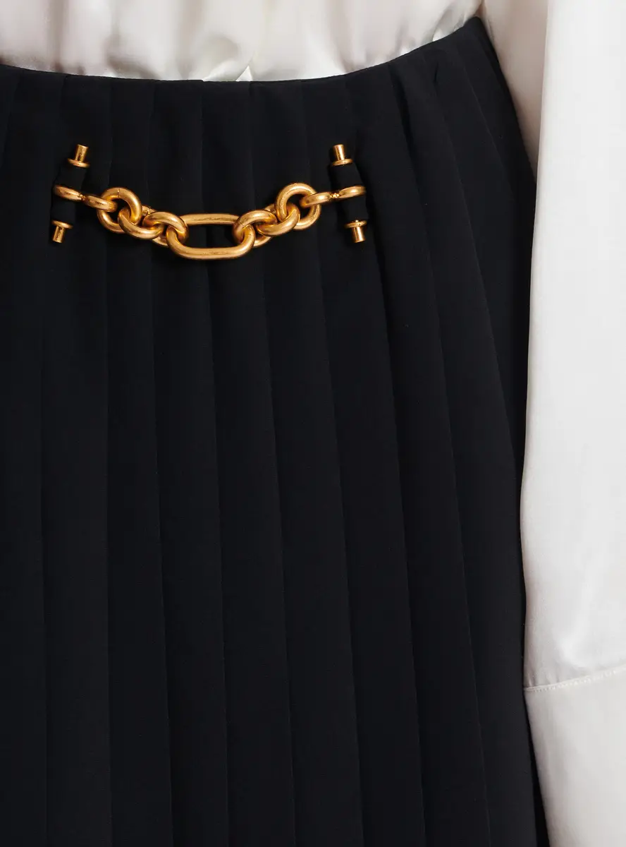 Balmain Pleated silk midi skirt with embellished detail | Thumbnail 6 Balmain Pleated silk midi skirt with embellished detail | Thumbnail 6