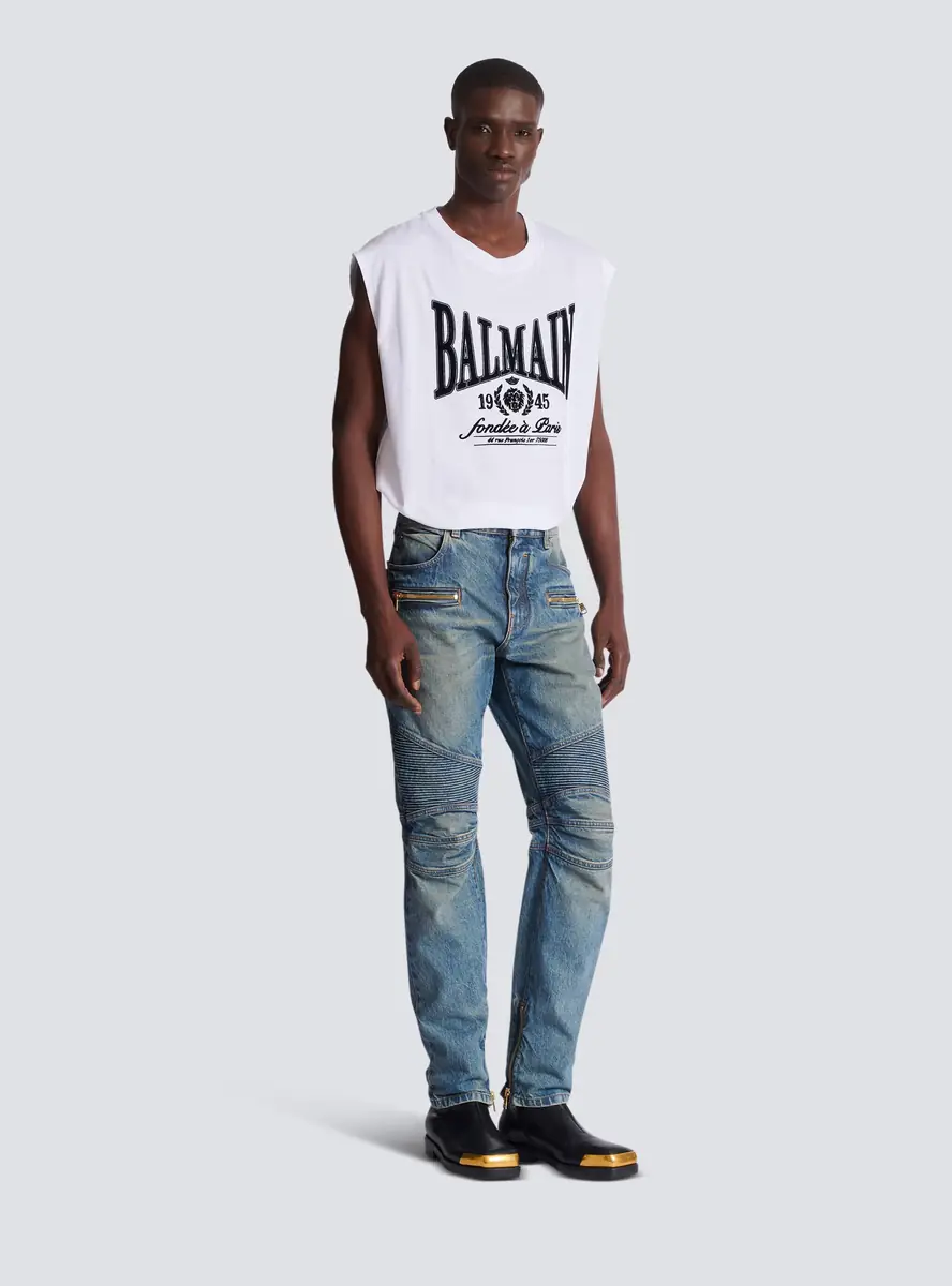 Balmain Biker jeans in vintage denim | Thumbnail 3 Balmain Biker jeans in vintage denim | Thumbnail 3