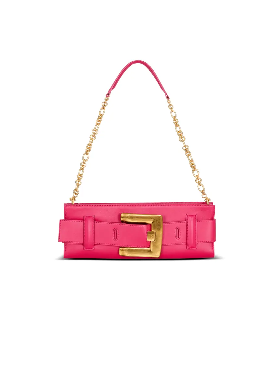 Balmain Anthem calfskin leather clutch