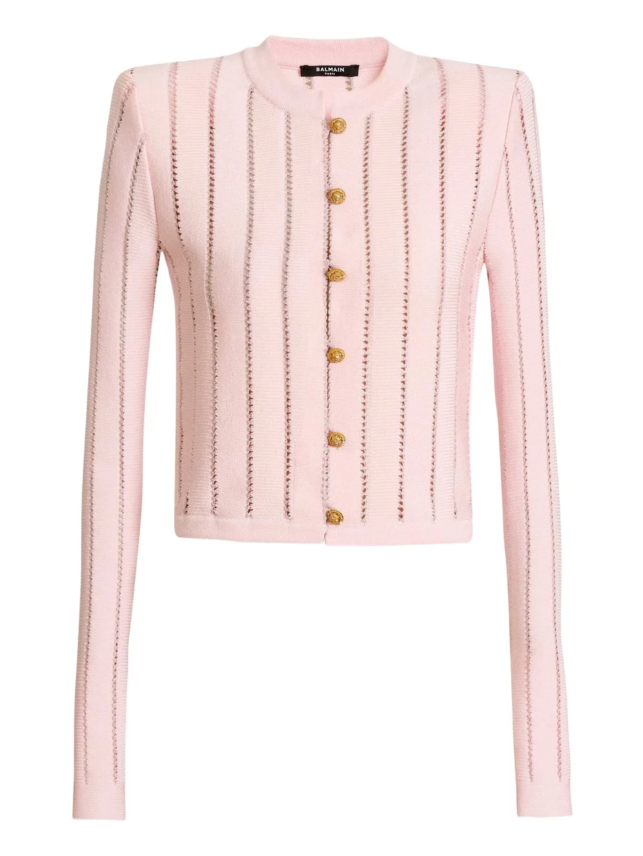 Cropped Fléchage knit cardigan Cropped Fléchage knit cardigan