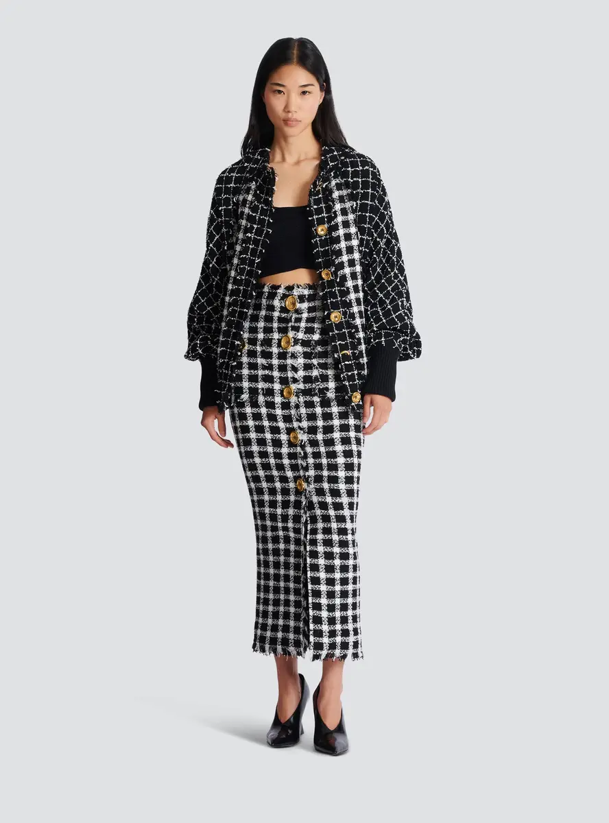 Balmain Oversized bomber jacket in mixed tweed | Thumbnail 2 Balmain Oversized bomber jacket in mixed tweed | Thumbnail 2