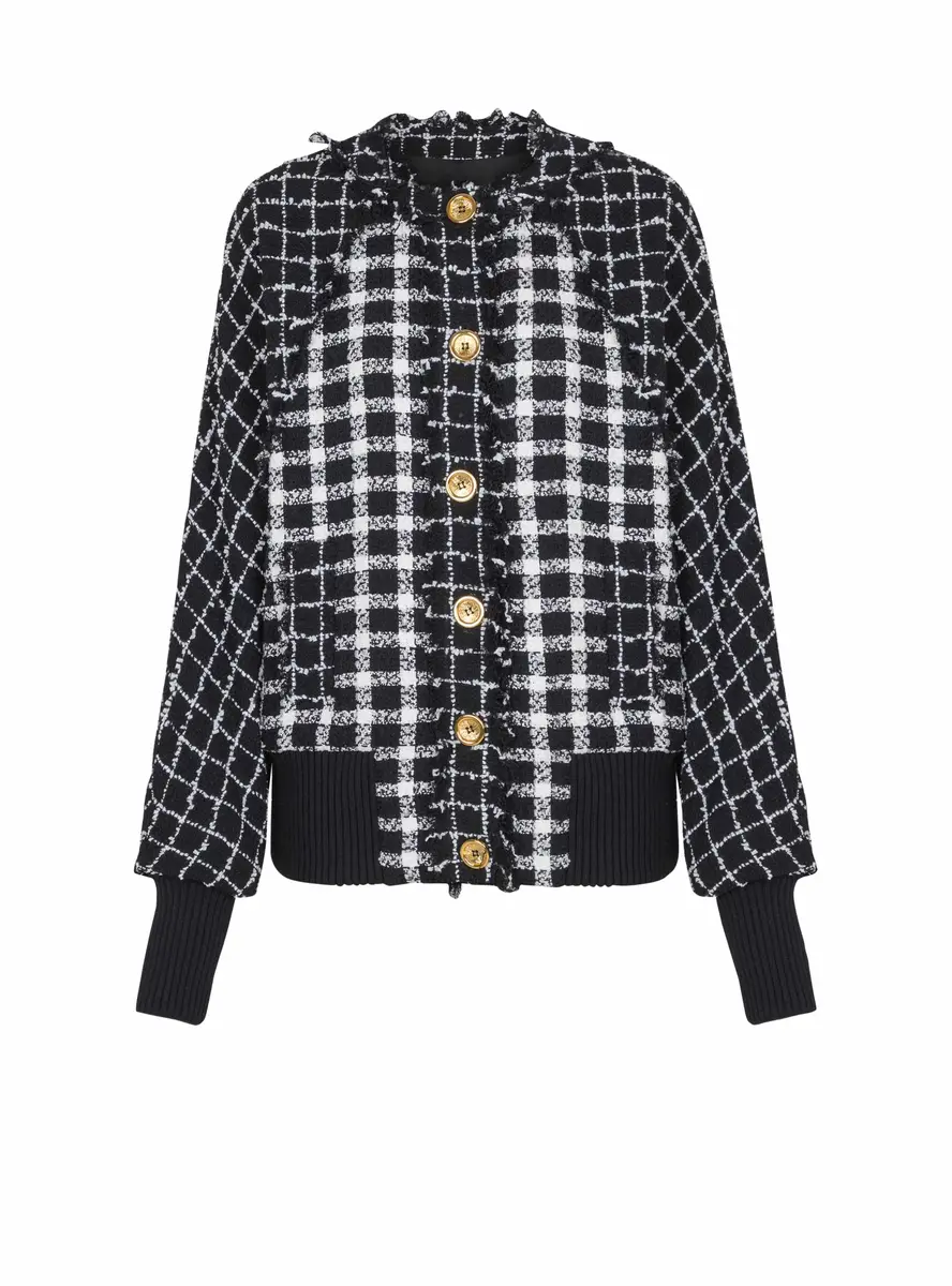 Balmain Oversized bomber jacket in mixed tweed