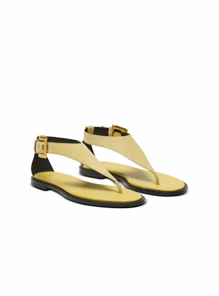 Balmain Anthem flat toe-post sandals in suede | Thumbnail 3