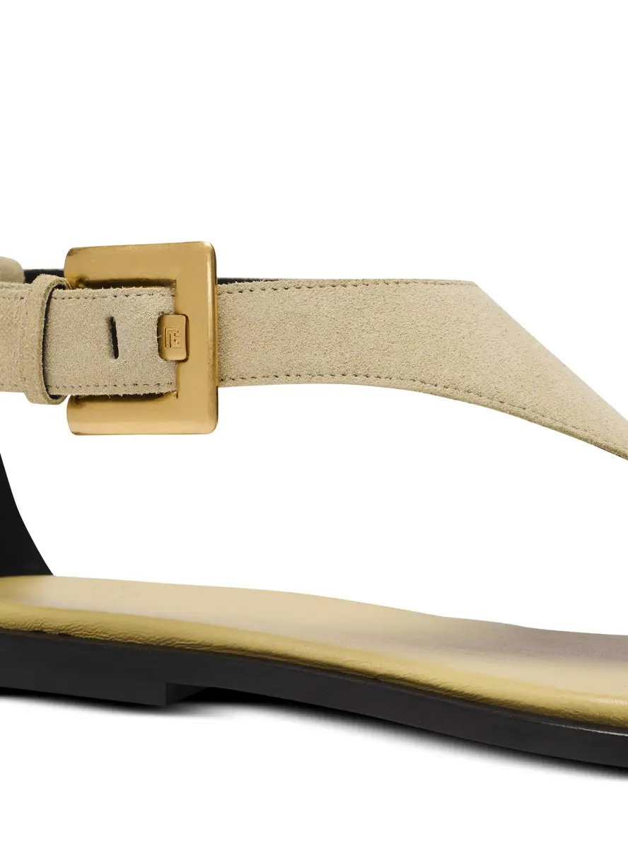 Balmain Anthem flat toe-post sandals in suede | Thumbnail 5