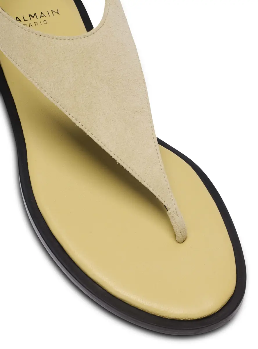 Balmain Anthem flat toe-post sandals in suede | Thumbnail 6