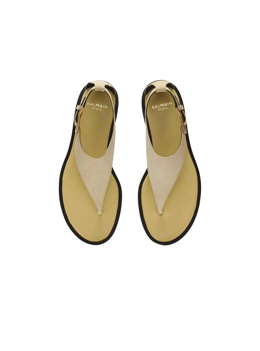 Balmain Anthem flat toe-post sandals in suede | Thumbnail 7