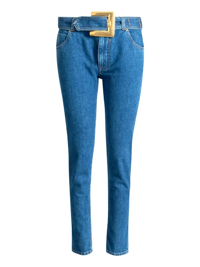 Balmain Belted denim jeans