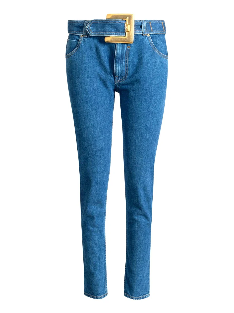 Belted denim jeans Belted denim jeans