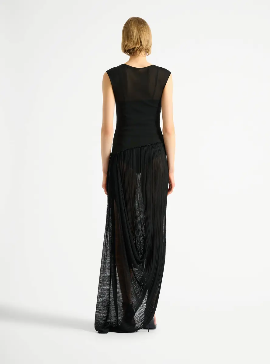 Balmain Long draped viscose dress | Thumbnail 3 Balmain Long draped viscose dress | Thumbnail 3