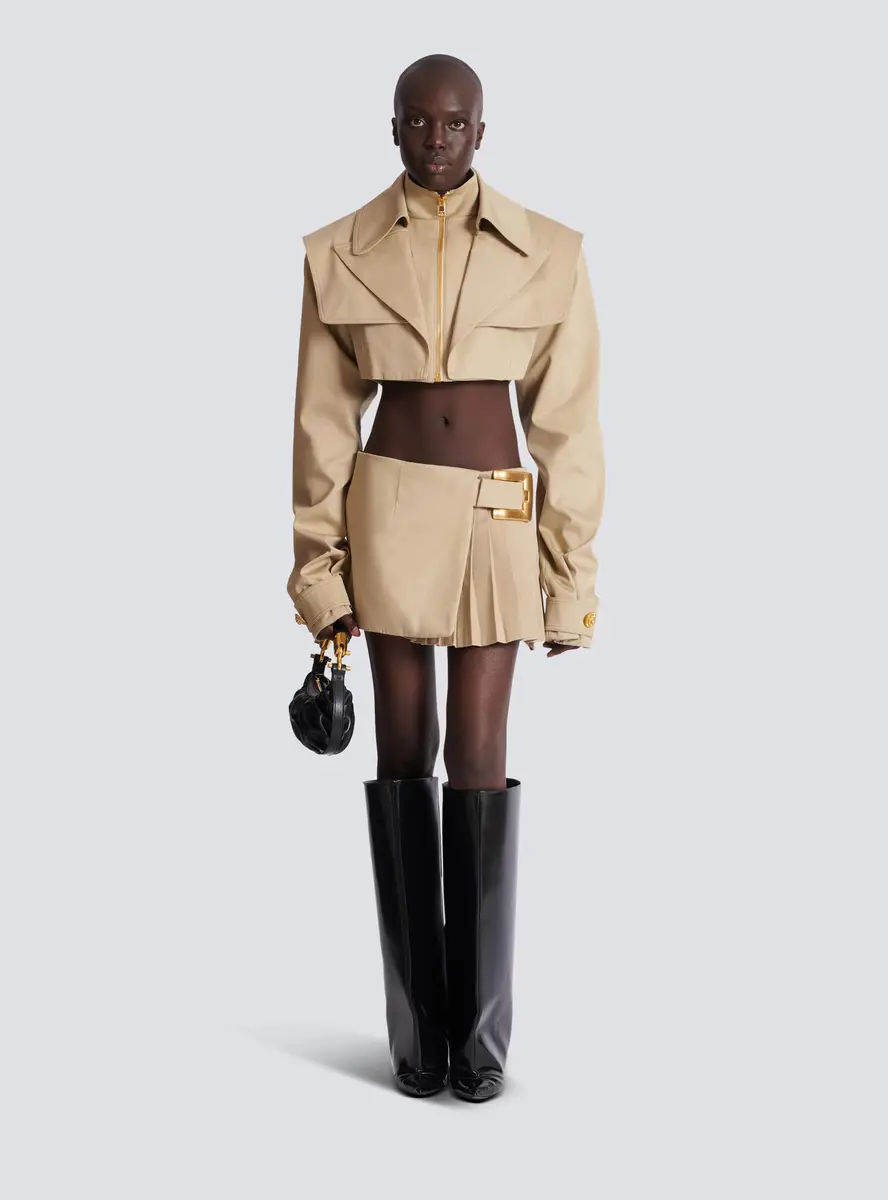Balmain Short gabardine skirt with belt detail | Thumbnail 2 Balmain Short gabardine skirt with belt detail | Thumbnail 2
