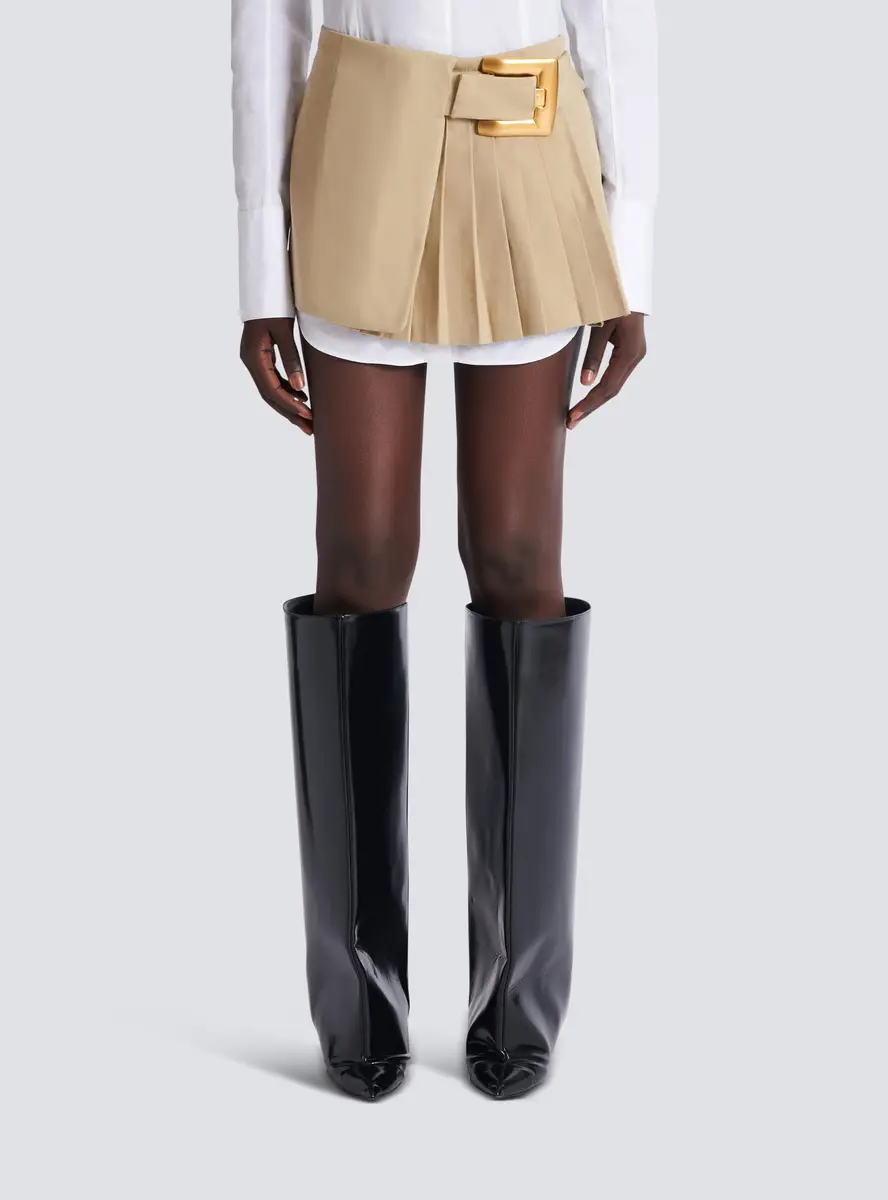 Balmain Short gabardine skirt with belt detail | Thumbnail 7 Balmain Short gabardine skirt with belt detail | Thumbnail 7